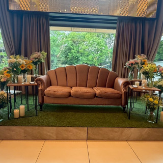 高砂周りはシンプルなお花にしました