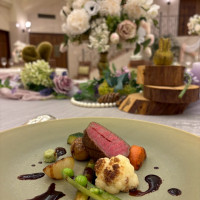 試食　テーブル花
