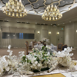新郎新婦席側より撮影
奥がオープンキッチン|770553さんのBLEU LEMAN 名古屋（ブルーレマン ナゴヤ）●BRASSグループの写真(2535280)