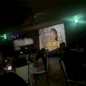 披露宴入場前に上映されるプロジェクションマッピング！|770561さんのThe 33 Sense of Wedding(ザ・サーティースリー・センス・オブ・ウエディング)の写真(2534882)