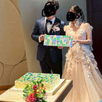キャンバスアートのお披露目とキャンバスアートを模したケーキ