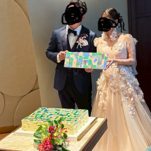 キャンバスアートのお披露目とキャンバスアートを模したケーキ|770907さんのMAISON VERTEの写真(2536567)