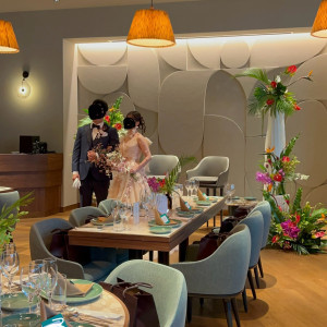 南国のホテルのエントランスという要望を完璧に再現した装花|770907さんのMAISON VERTEの写真(2536566)