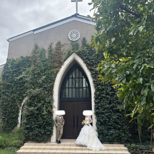 都内とは思えない緑の多いチャペルです。|771058さんの南青山サンタキアラ教会の写真(2537671)