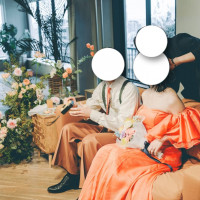 メインソファ新郎側装花