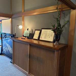ウェルカムグッズを当日飾る場所|771130さんの辻家庭園 ~前田家家老旧横山家迎賓館~(金沢市指定文化財)の写真(2538129)