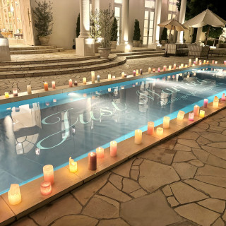 デザートビュッフェのときにはキャンドルを灯してもらいました