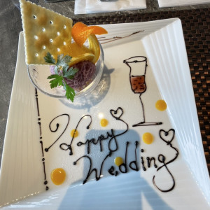 デザートにお洒落な文字を書いてありとても良かったです。|771274さんのザ・フォレストテラス熊本の写真(2538820)