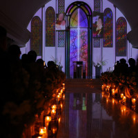 挙式前プロジェクションマッピング