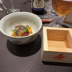 オプションの鏡開きでいただいたお酒とお料理|771473さんの萬屋本店 - KAMAKURA HASE est1806 -の写真(2539430)