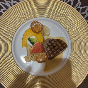 試食会の肉料理|771484さんのAQUA GARDEN TERRACE（アクアガーデンテラス）/テイクアンドギヴ・ニーズウェディングの写真(2539491)