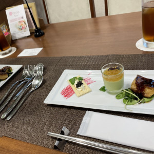 式前の試食の料理。|771618さんのラグナヴェール スカイテラスの写真(2540282)