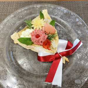 式前の試食の料理。|771618さんのラグナヴェール スカイテラスの写真(2540285)