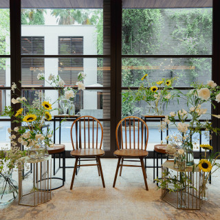 嫁が好きなひまわりを選びました。