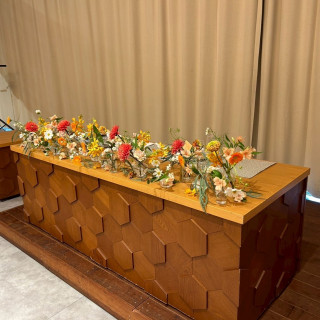 新郎新婦席　花