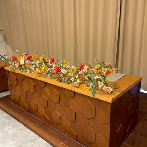 新郎新婦席　花|771919さんのザ・ミーツ マリーナテラスの写真(2541921)