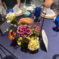 テーブルのお花
リボン付けてもらいました