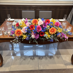 新郎新婦高砂の装花|772059さんのパークサイドハウス大阪の写真(2543130)