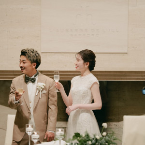 乾杯|772115さんのオーベルジュ・ド・リル サッポロ (ひらまつウエディング)の写真(2543613)