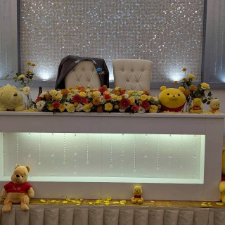 披露宴会場の前の席