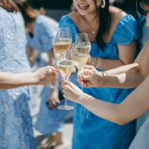 乾杯はテラスで行いました|772130さんのハレクラニ沖縄の写真(2549357)