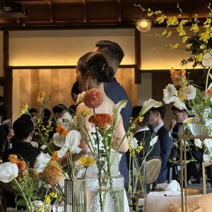 装花の色味|772193さんのFUNATSURU KYOTO KAMOGAWA RESORT(登録有形文化財)の写真(2544596)