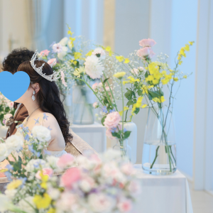 お色直しはせずヘアチェンジしました。ハーフツイン＋ティアラ|772274さんのララシャンスOKAZAKI迎賓館の写真(2579738)