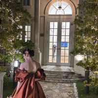 挙式終了後に、イルミネーションととも撮影！