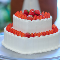 ウエディングケーキです。装飾なくても順番豪華に見えました。