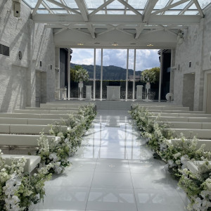 チャペル入り口から見たチャペル内|772537さんのリバースイート京都鴨川迎賓館の写真(2545486)