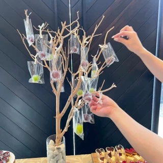 デザートビュフェのぶどうが好評でした。