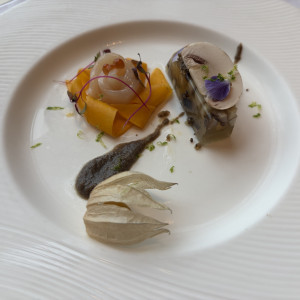 いただいた試食の前菜|772676さんのラグナヴェール プレミア(LAGUNAVEIL PREMIER)の写真(2546900)