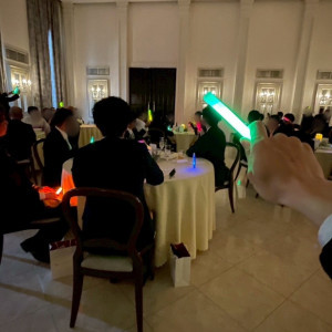 お色直し入場でペンライトを振ってもらいました。|772744さんのベイサイドパーク迎賓館(千葉みなと)/テイクアンドギヴ・ニーズウェディングの写真(2546265)