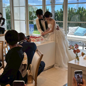 ケーキ入刀|772829さんのセントレジェンダOKINAWA(CENTLEGENDA OKINAWA)の写真(2564326)