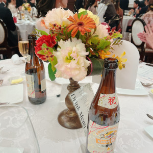 装花は全体のテーマカラー「暖かい秋」に合わせてもらいました|772892さんのOSAKA St.BATH CHURCH(大阪セントバース教会)の写真(2546962)