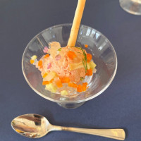 アニバーサリーコース　トマトと粒貝のクープです