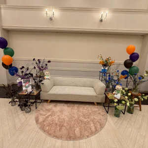 高砂ソファの周りの装飾です。|773075さんのアールベルアンジェ名古屋の写真(2547940)