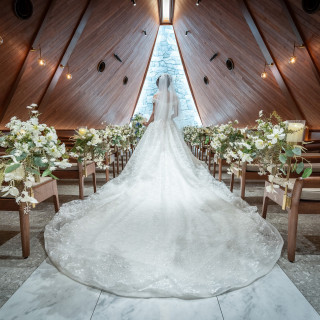 チャペルで挙式前に撮った写真