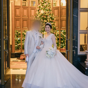 玄関ロビーのクリスマスツリーを背景に撮影|773223さんのホテル ラ・スイート神戸ハーバーランドの写真(2548973)