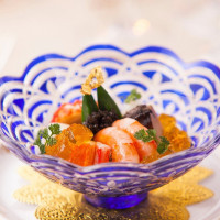 海鮮ジュレ
エビ、アワビ、イカ、ホタテが入っています