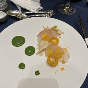 オードブル料理で、抹茶ソースが美味しいです。|773488さんの覚王山ル・アンジェ教会の写真(2549886)