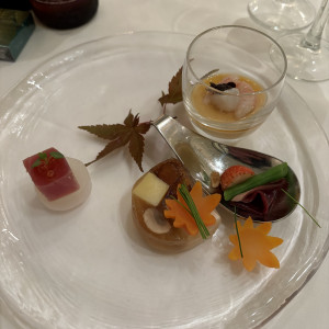 1品目のオードブル！
季節を感じられる冷製のアミューズでした|773545さんのTHE CLASSICA BAY RESORT （ザ クラシカ ベイリゾート）の写真(2566601)