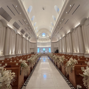 長いバージンロードが印象的でした。|773661さんのハーバーパークアヴェニュー ブレストンの写真(2554964)