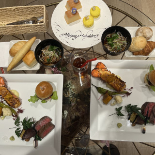 式後に控室にて食事