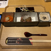 試食(サーモン、牛肉、茶碗蒸し)です