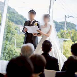 誓いの言葉|773934さんのベイサイド迎賓館(松山)/テイクアンドギヴ・ニーズウェディングの写真(2554140)