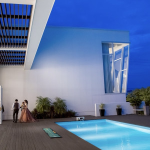 日が落ちたあとのガーデンも素敵でした|773934さんのベイサイド迎賓館(松山)/テイクアンドギヴ・ニーズウェディングの写真(2554132)