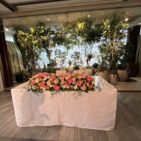 披露宴会場の新郎新婦テーブル