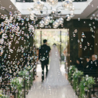 退場の際のシャボン玉シャワーです！