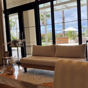 ゲストも庭が見える披露宴会場で景色がとてもよかったです。|774082さんのアイネス ヴィラノッツェ オーシャンポートサイド（クラウディアホールディングスグループ）の写真(2552136)